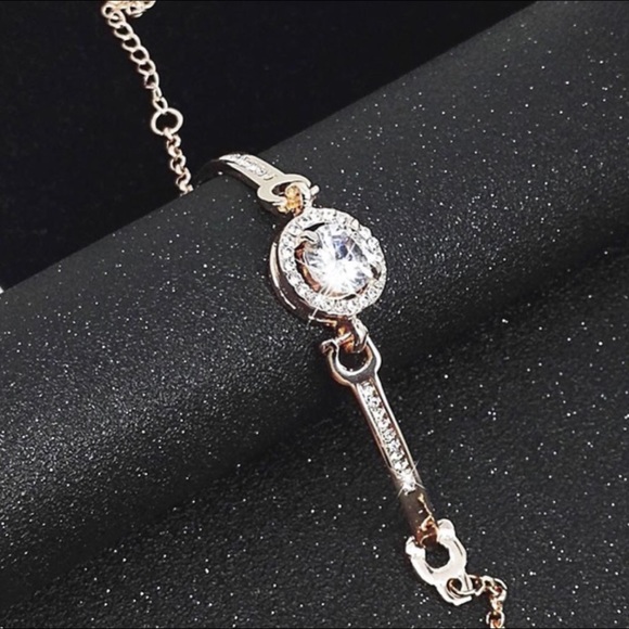 GOLD cubic zirconia bangle. Great for stacking  - Picture 3 of 7